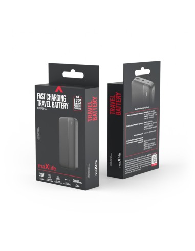 Batterie externe Power Bank Maxlife MXPB-02 PD QC 20W 20000 mAh noir