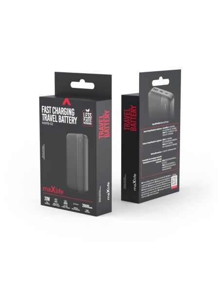 Batterie externe Power Bank Maxlife MXPB-02 PD QC 20W 20000 mAh noir