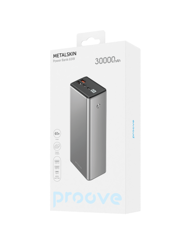 Batterie externe Power Bank Proove MetalSkin 65W 30000mAh Gris