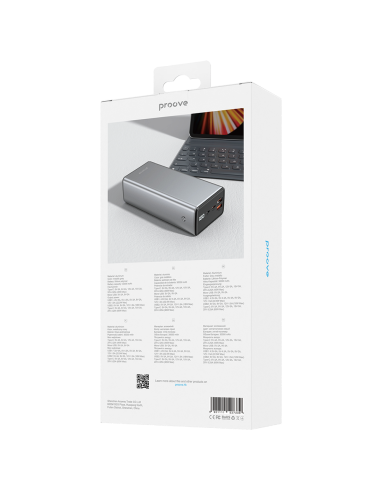 Batterie externe Power Bank Proove MetalSkin 65W 30000mAh Gris
