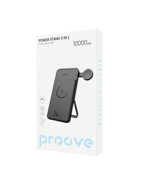 Batterie externe Power Bank Proove 2-en-1 10000mAh 20W Noir
