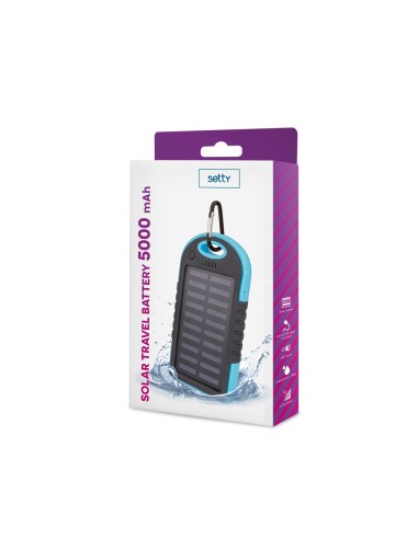 Batterie externe Power Bank Setty Solaire 5000 mAh Noir
