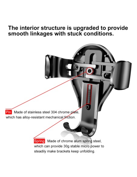 Baseus support voiture Osculum gravity noir-red