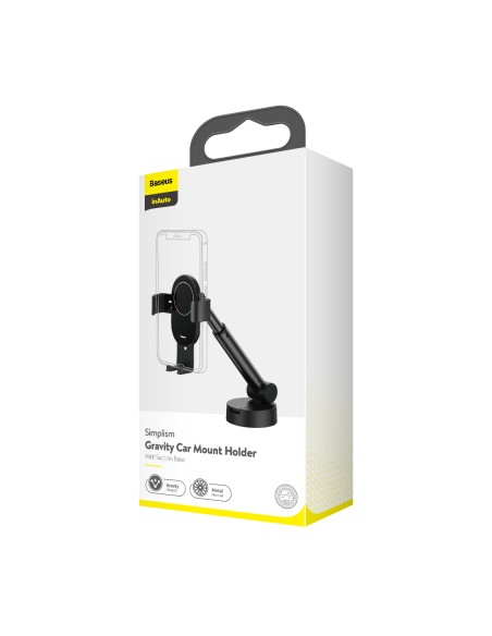 Baseus support voiture Simplism gravity with suction cup noir