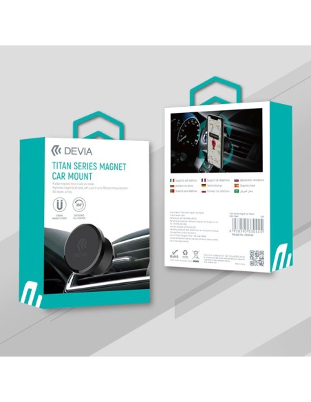 Devia support voiture ES043 magnétique aie vent noir