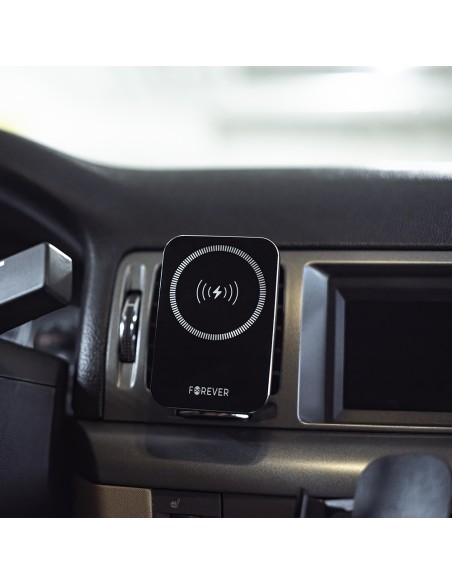 Forever support voiture pour ventilateur MACH-100 magnétique with wireless charging noir 15W