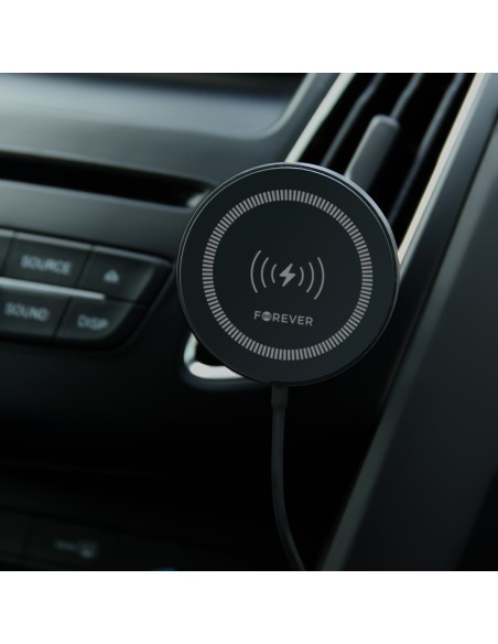 Forever support voiture pour ventilateur MACH-300 magnétique with wireless charging noir Qi2 15W