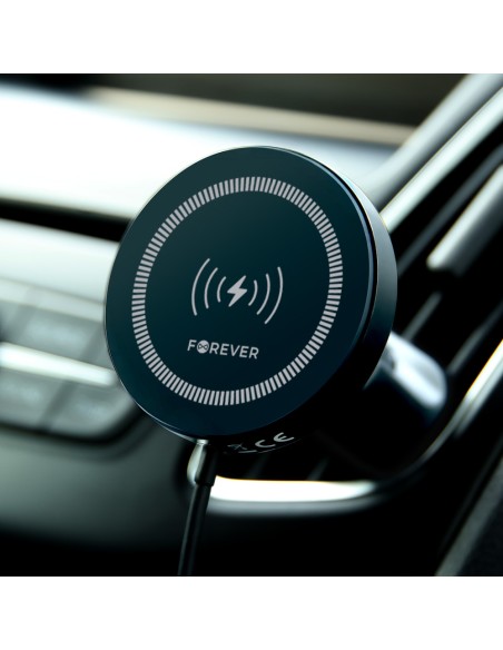 Forever support voiture pour ventilateur MACH-300 magnétique with wireless charging noir Qi2 15W