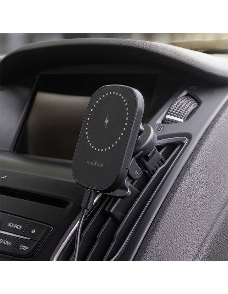 Maxlife support voiture pour ventilateur MXCH-16 magnétique with wireless charging noir 15W