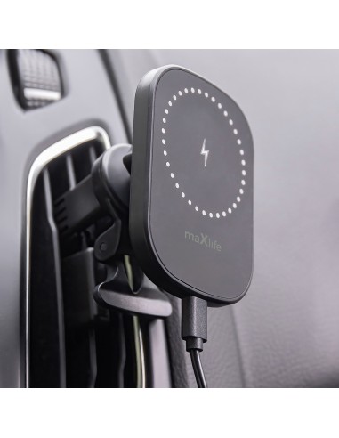 Maxlife support voiture pour ventilateur MXCH-16 magnétique with wireless charging noir 15W