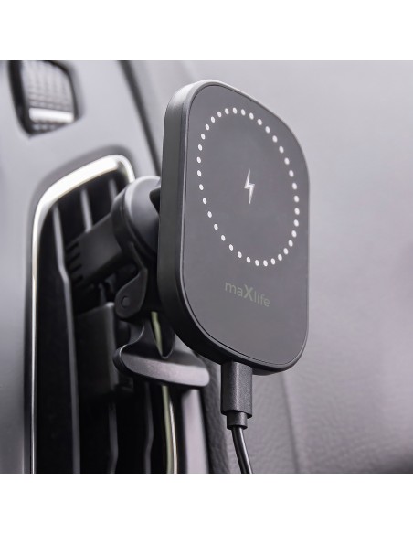 Maxlife support voiture pour ventilateur MXCH-16 magnétique with wireless charging noir 15W