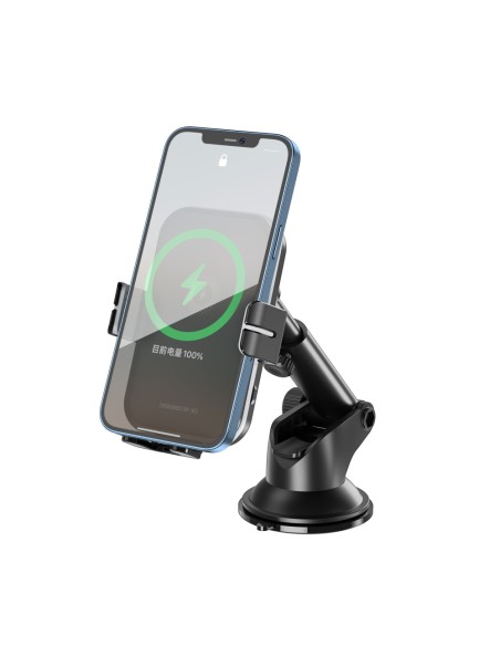 XO support voiture WX027 with wireless inductive charger noir 15W with suction cup