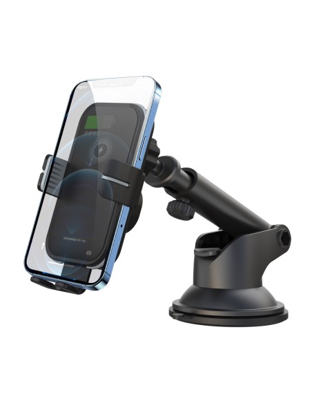XO support voiture WX027 with wireless inductive charger noir 15W with suction cup