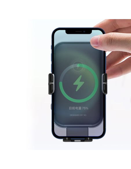 XO support voiture WX027 with wireless inductive charger noir 15W with suction cup