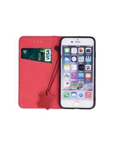 Étui Genuine Cuir Véritable Smart Pro pour iPhone 17 Air Bordeaux