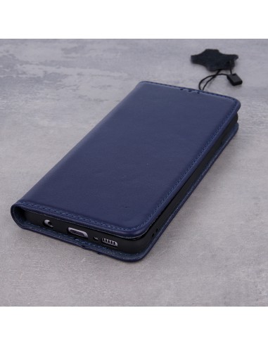 Étui Genuine Cuir Véritable Smart Pro pour iPhone 17 Pro Max Bleu Marine