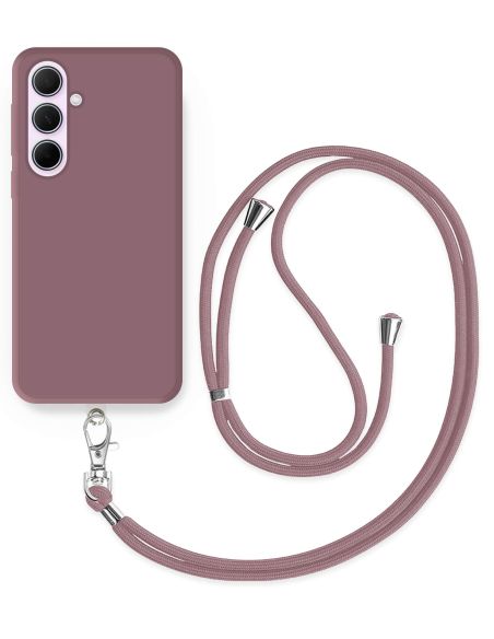 Cordon téléphone en nylon tressé 80cm réglable Marron