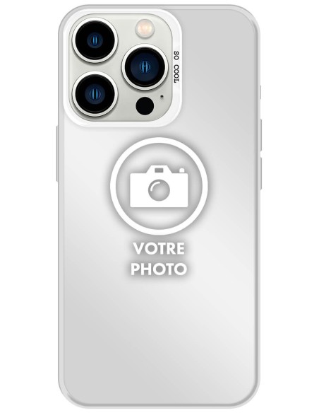 Coque silicone So Cool personnalisée Argent pour Apple iPhone 13 Pro Max