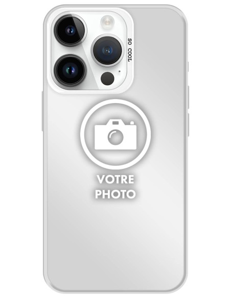 Coque silicone So Cool personnalisée Argent pour Apple iPhone 14 Pro