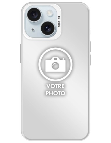 Coque silicone So Cool personnalisée Argent pour Apple iPhone 15