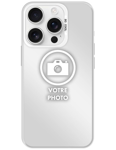 Coque silicone So Cool personnalisée Argent pour Apple iPhone 15 Pro Max