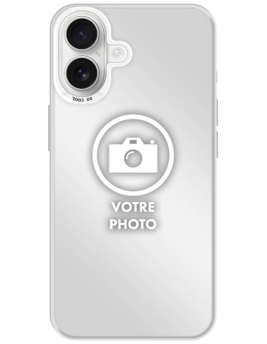 Coque silicone So Cool personnalisée Argent pour Apple iPhone 16 Plus