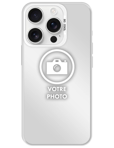 Coque silicone So Cool personnalisée Argent pour Apple iPhone 16 Pro