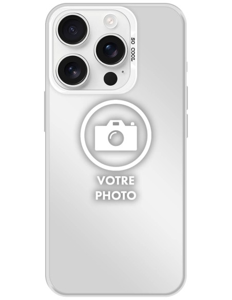 Coque silicone So Cool personnalisée Argent pour Apple iPhone 16 Pro Max