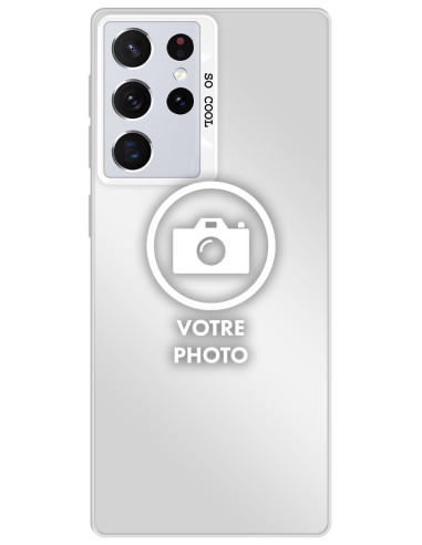 Coque silicone So Cool personnalisée Argent pour Samsung Galaxy S21 Ultra