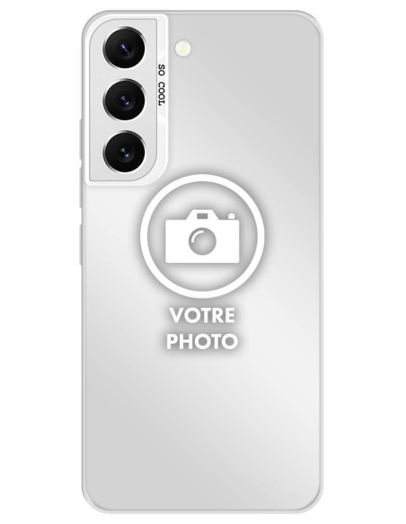 Coque silicone So Cool personnalisée Argent pour Samsung Galaxy S22