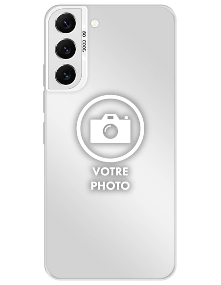 Coque silicone So Cool personnalisée Argent pour Samsung Galaxy S22 Plus