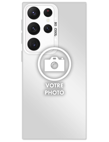 Coque silicone So Cool personnalisée Argent pour Samsung Galaxy S22 Ultra