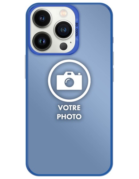 Coque silicone So Cool personnalisée Bleu pour Apple iPhone 13 Pro