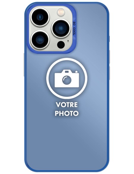 Coque silicone So Cool personnalisée Bleu pour Apple iPhone 13 Pro Max