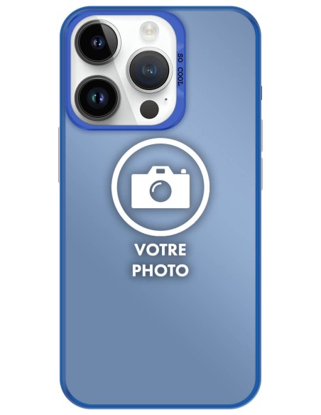 Coque silicone So Cool personnalisée Bleu pour Apple iPhone 14 Pro
