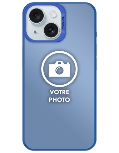 Coque silicone So Cool personnalisée Bleu pour Apple iPhone 15