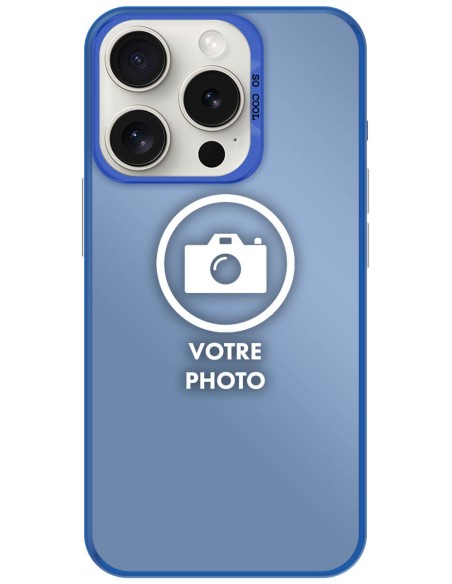 Coque silicone So Cool personnalisée Bleu pour Apple iPhone 15 Pro Max