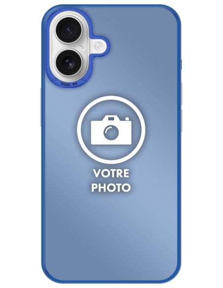 Coque silicone So Cool personnalisée Bleu pour Apple iPhone 16