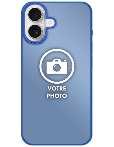 Coque silicone So Cool personnalisée Bleu pour Apple iPhone 16 Plus
