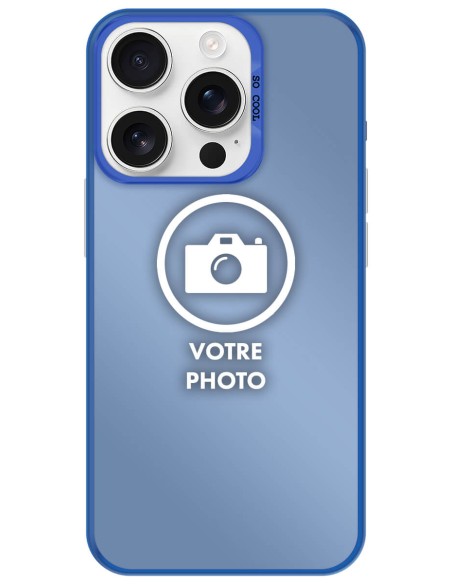 Coque silicone So Cool personnalisée Bleu pour Apple iPhone 16 Pro