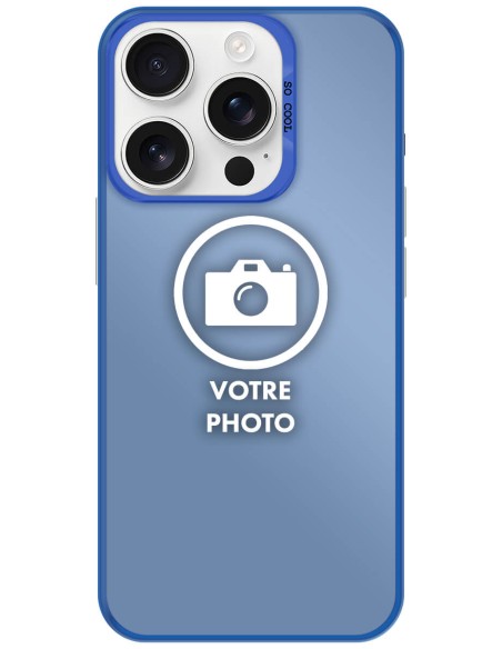 Coque silicone So Cool personnalisée Bleu pour Apple iPhone 16 Pro Max