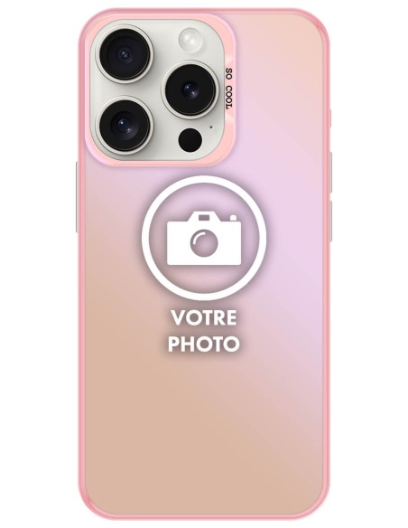 Coque silicone So Cool personnalisée Rose pour Apple iPhone 15 Pro
