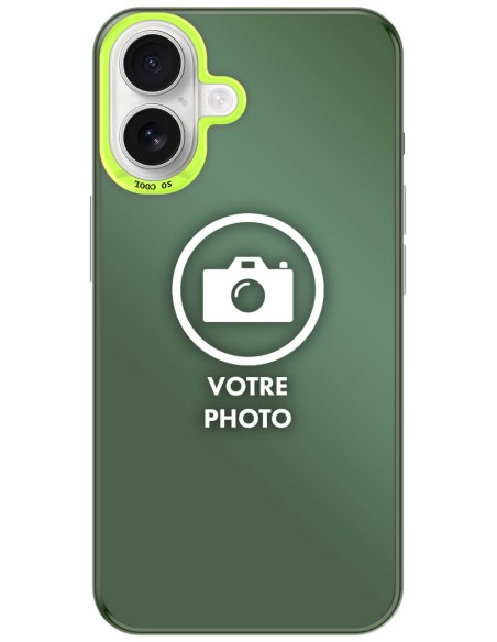 Coque silicone So Cool personnalisée Vert pour Apple iPhone 16 Plus