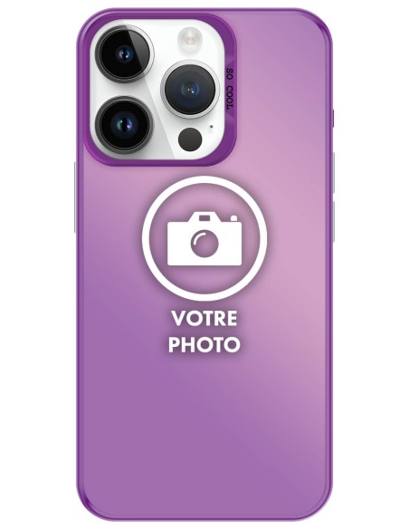 Coque silicone So Cool personnalisée Violet pour Apple iPhone 14 Pro