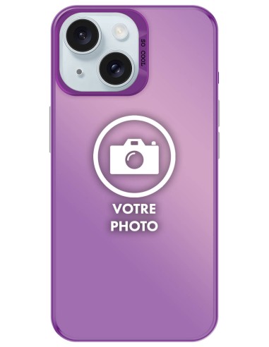 Coque silicone So Cool personnalisée Violet pour Apple iPhone 15