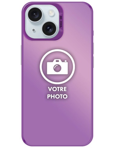 Coque silicone So Cool personnalisée Violet pour Apple iPhone 15 Plus