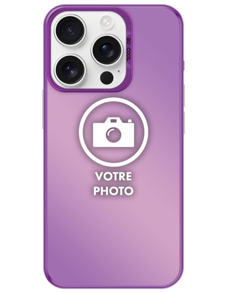 Coque silicone So Cool personnalisée Violet pour Apple iPhone 16 Pro