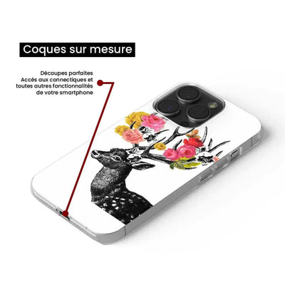 Cerf fleurs 