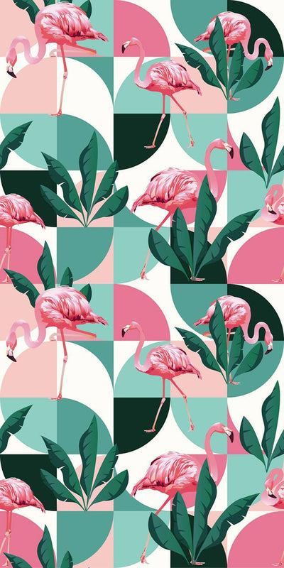 Flamants Roses géométrique