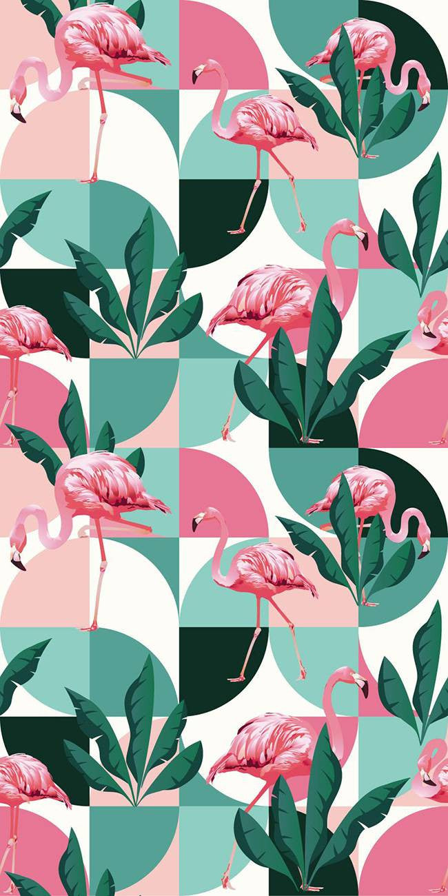 Flamants Roses géométrique